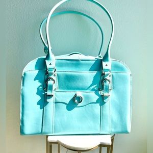McKlein Hillside Aqua Leather Laptop Bag